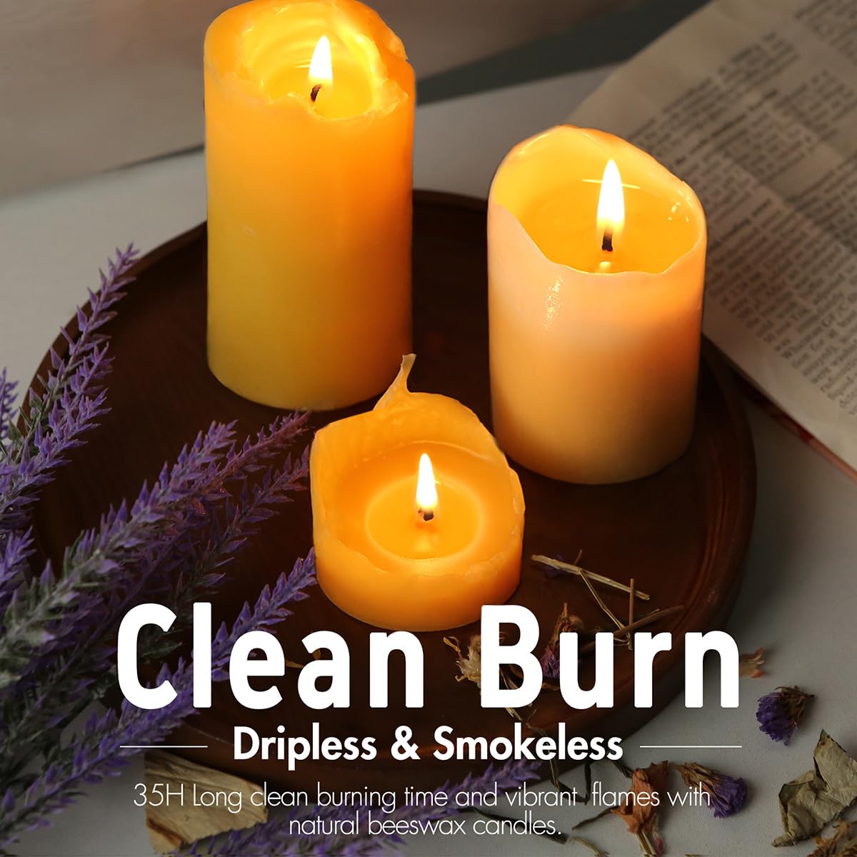 MOSROAD beeswax candle offers a subtle natural aroma for relaxation rituals.