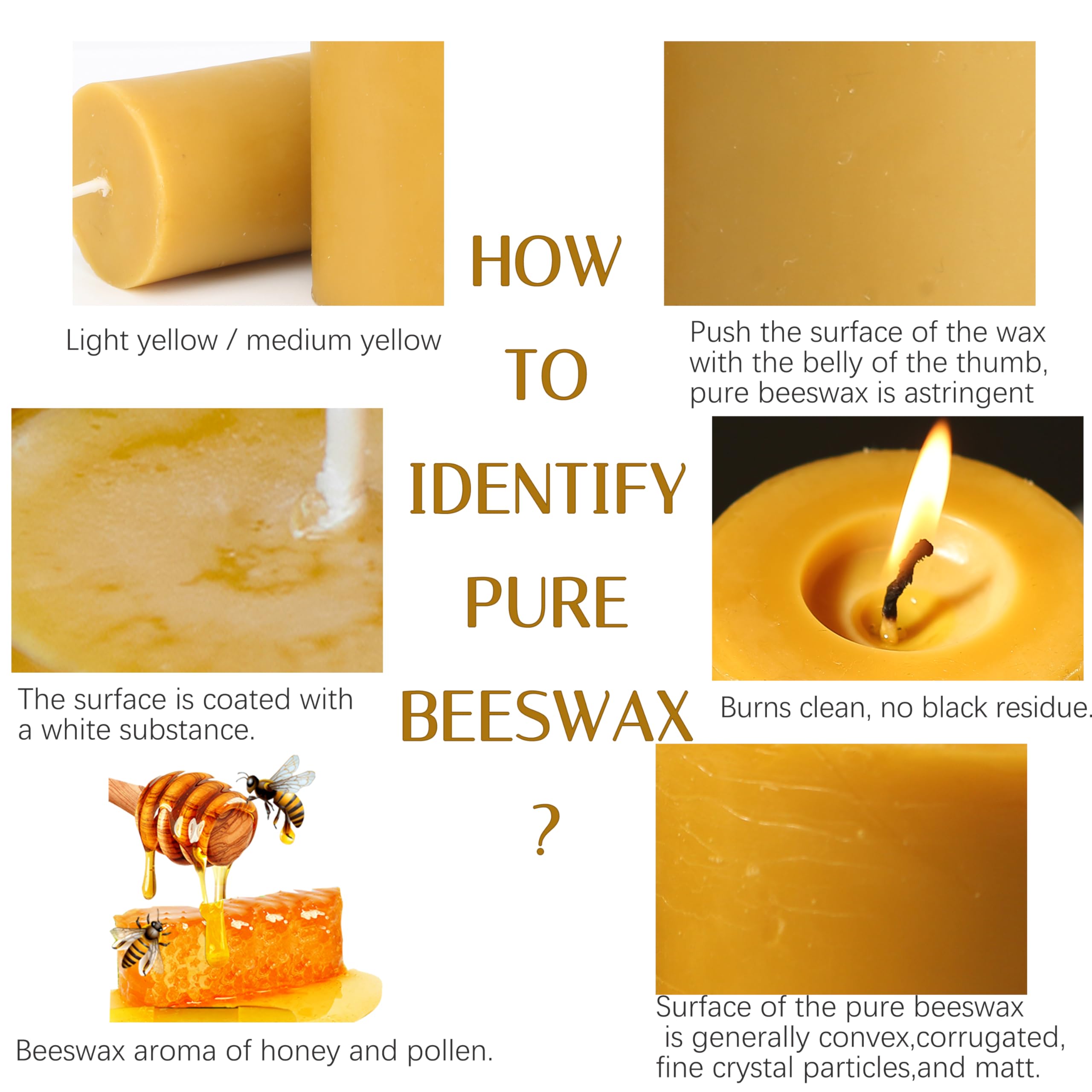 MOSROAD beeswax candle centerpiece golden glow enhances rustic to modern décor.
