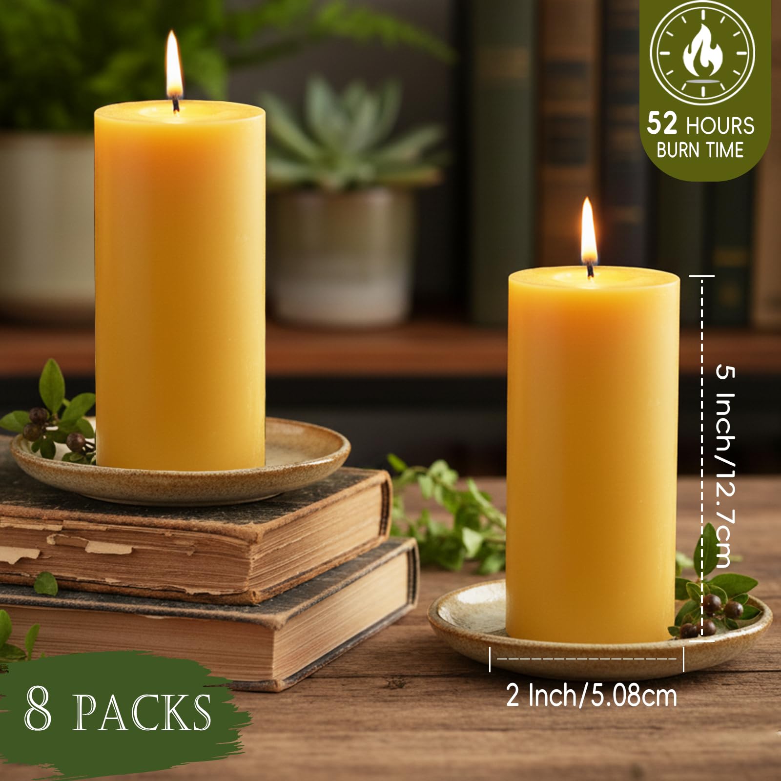 MOSROAD beeswax candle with cotton wick delivers cleaner burn and less soot