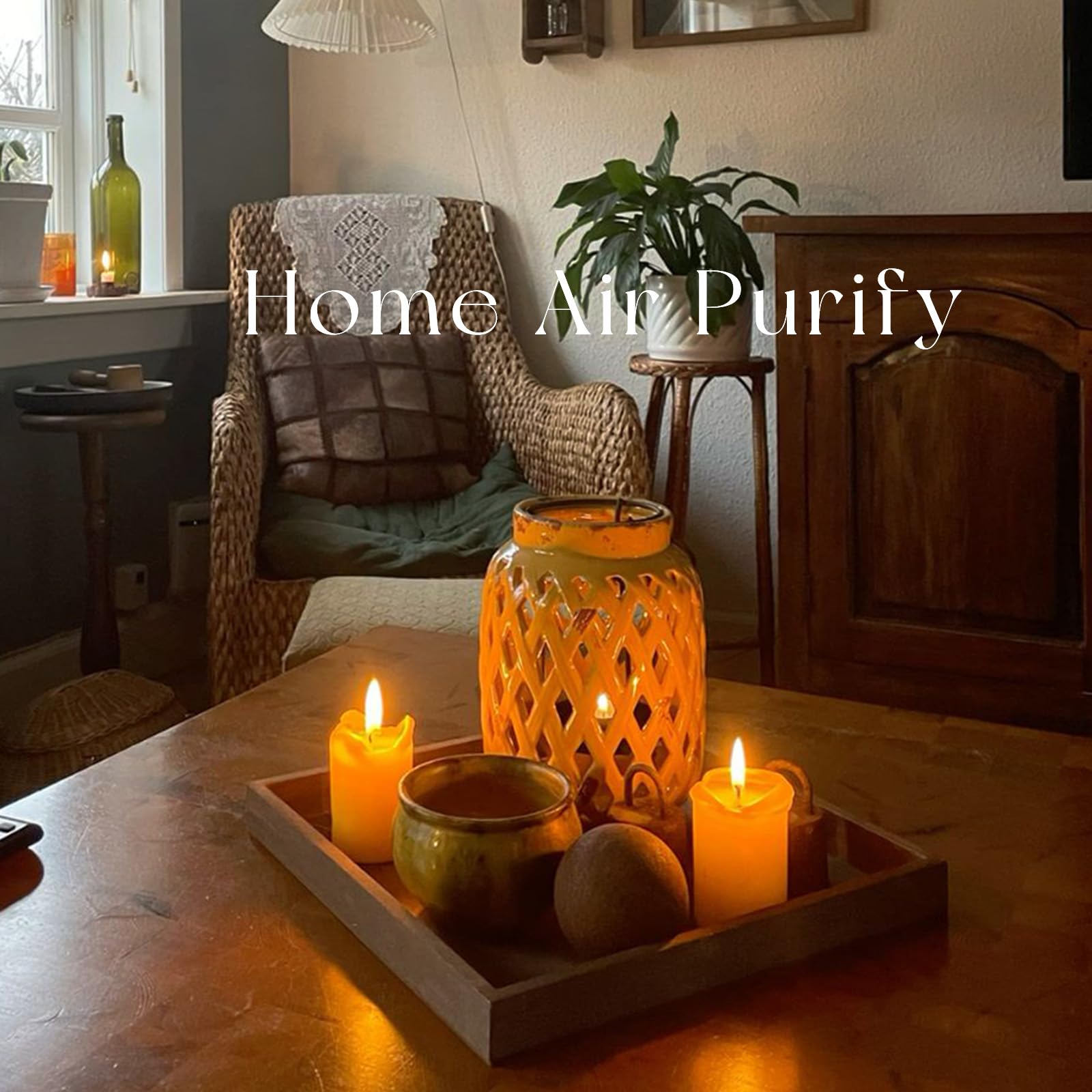 MOSROAD beeswax candle smokeless dripless burn minimizes indoor smoke and drips