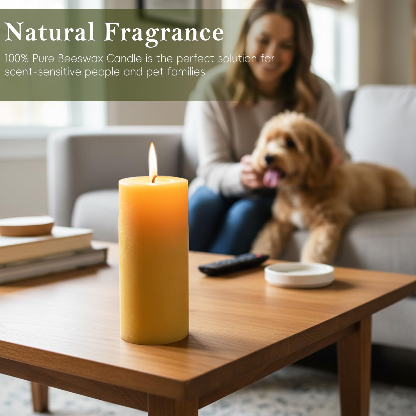 MOSROAD beeswax candle natural golden glow for emergency lighting with long burn