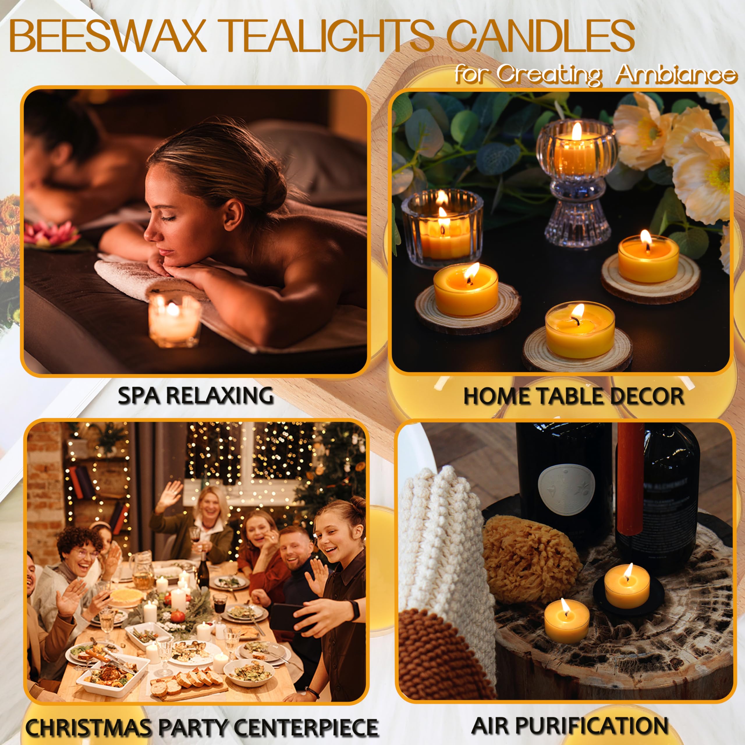 MOSROAD beeswax tealights use cotton wicks for steady flame
