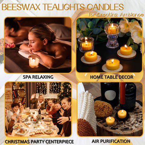 MOSROAD beeswax tealights use cotton wicks for steady flame