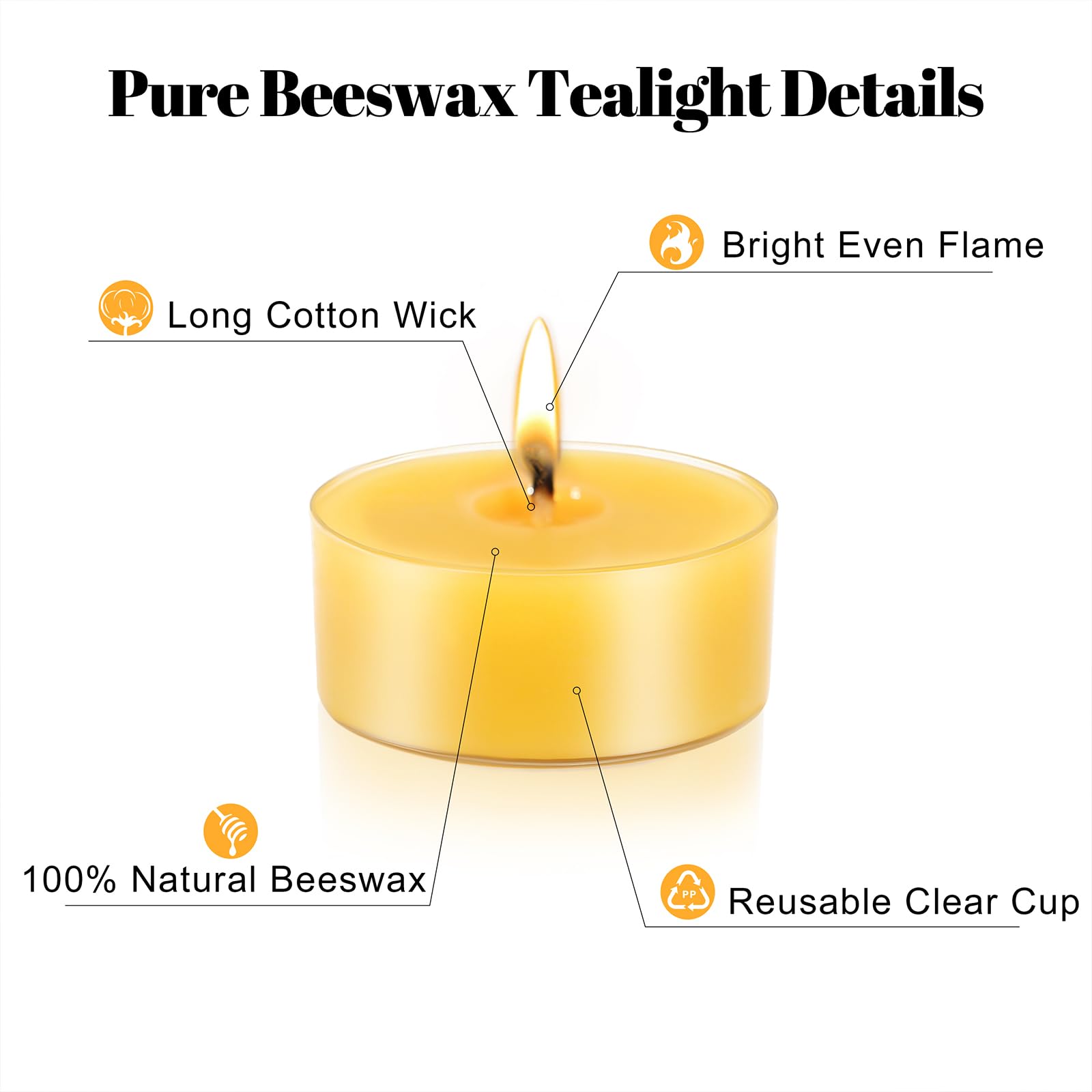 MOSROAD beeswax tealights with natural honey scent for warm ambiance