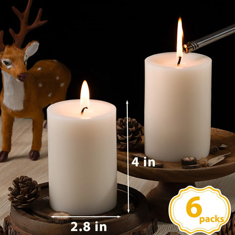 MOSROAD Christmas decor ivory pillar candles add warm, cozy glow