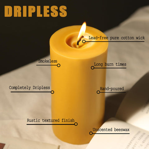 MOSROAD elegant beeswax pillars suit gifting and home decor.