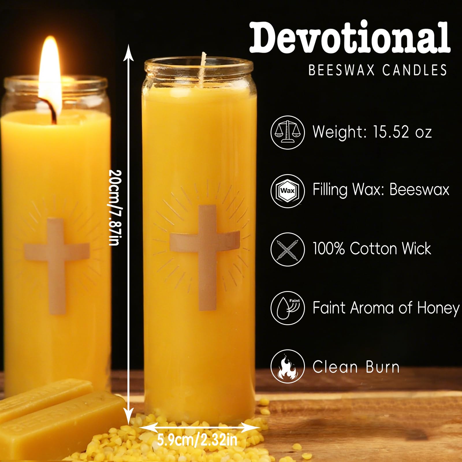 MOSROAD elongated glass vessel candle for safe, uninterrupted devotional lighting