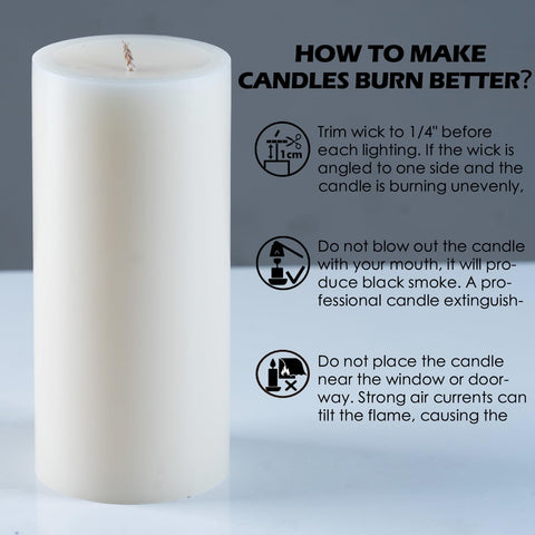 MOSROAD spa ambiance ivory pillar candles provide calm, soothing light