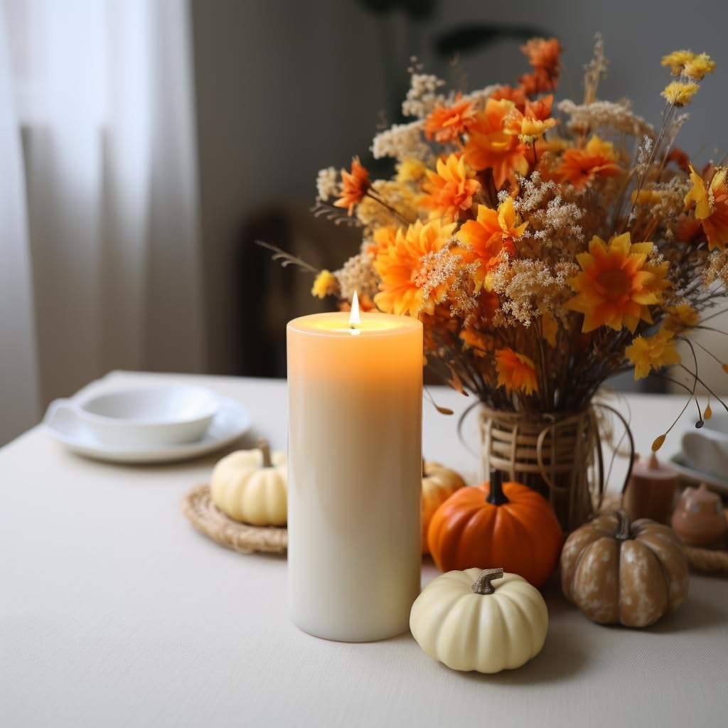 MOSROAD hotel spa ivory pillar candles offer elegant, smokeless mood lighting