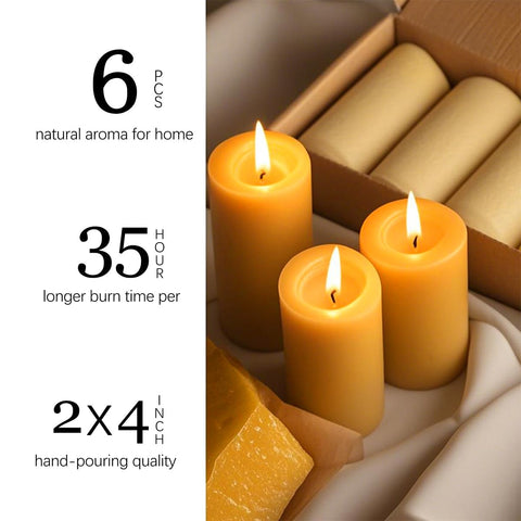 MOSROAD natural beeswax pillars decorate homes with a warm, inviting glow.