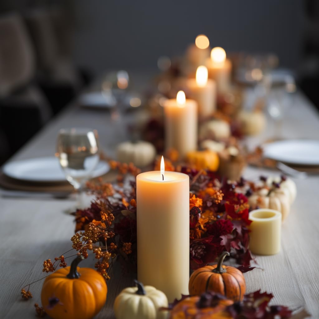 MOSROAD smokeless and dripless unscented candles for clean dining or events.