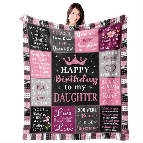 Mosslink daughter birthday blanket design with vibrant patterns for cozy moments