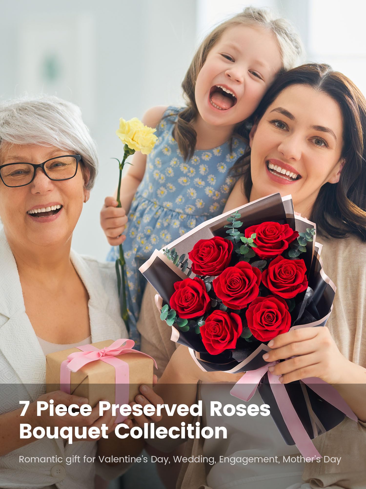 Mosstory roses decorate desks or shelves for lasting romantic touch