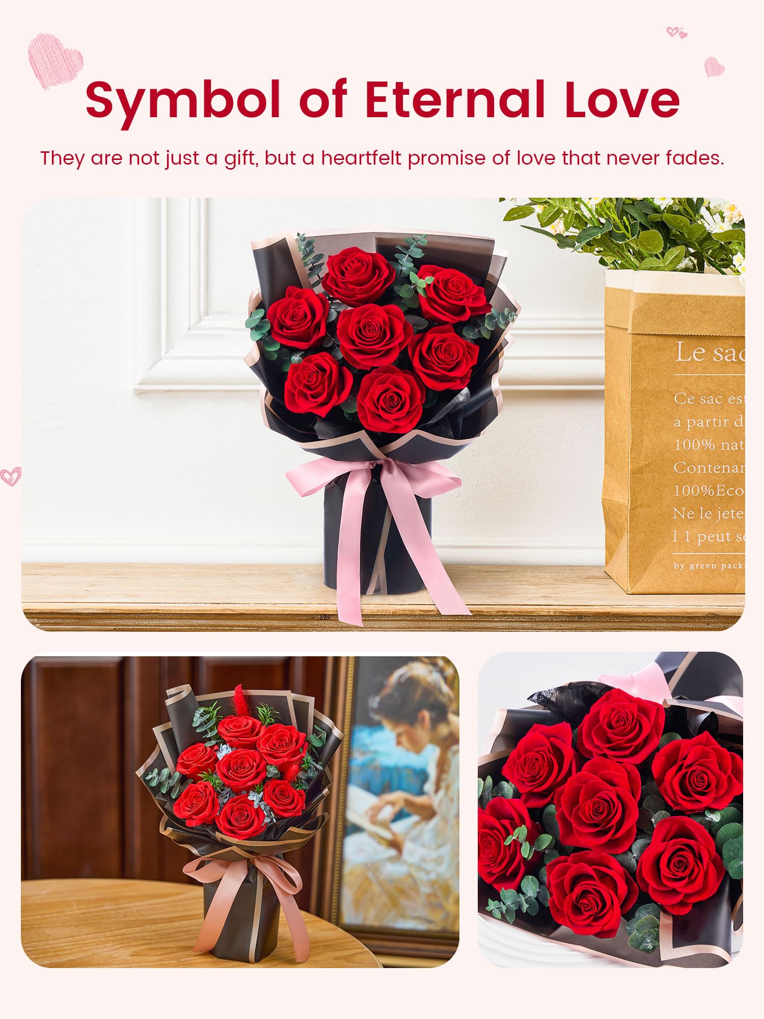 Mosstory no-maintenance preserved roses stay fresh without water