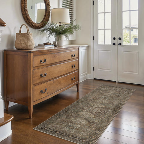 Bavni 2x6 runner rug non-slip backing keeps floor in place