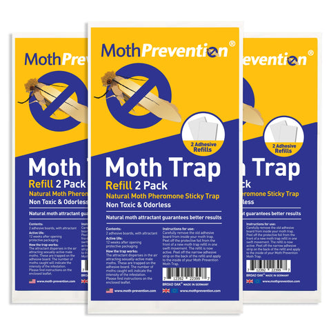 MothPrevention refill strip for closet clothes moth trap attracts moths away from fabrics
