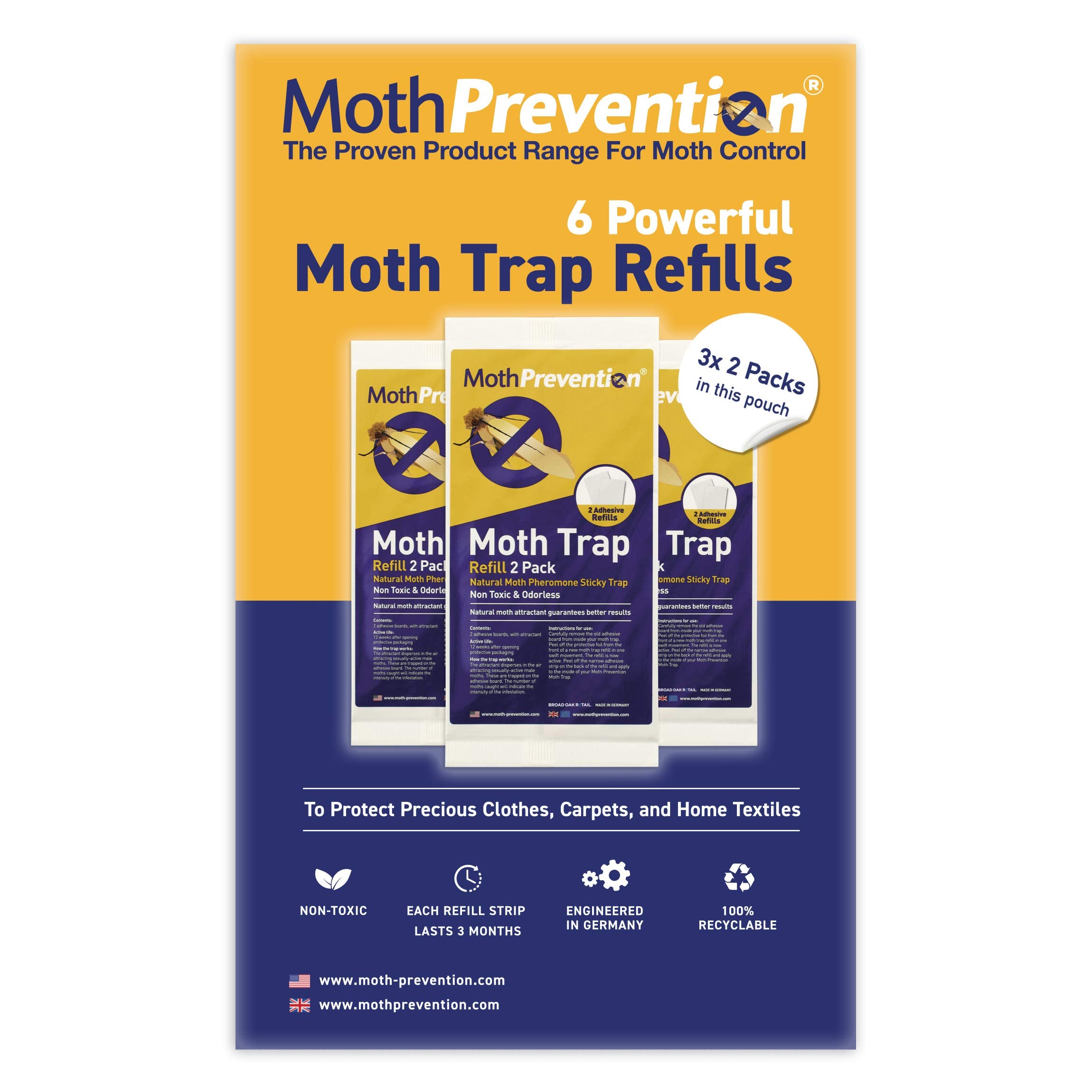 MothPrevention trap refill strip is safe around pets and children in homes