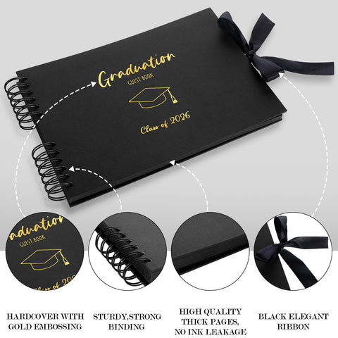 MotiMind graduation book with black kraft pages for signatures