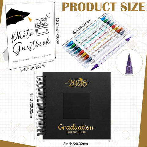MotiMind black pages kraft paper scrapbook provides bold contrast for guest notes.