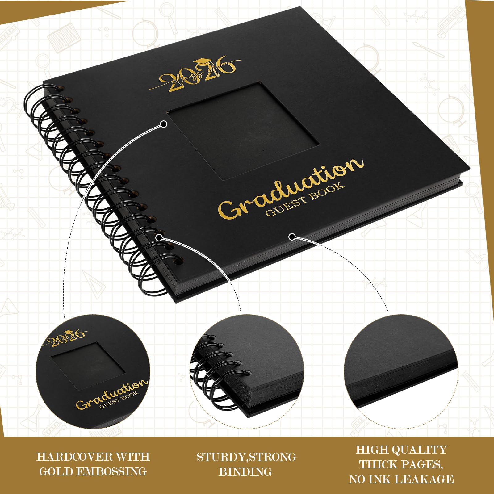 MotiMind Class of 2026 gold-engraved cover adds festive milestone flair.