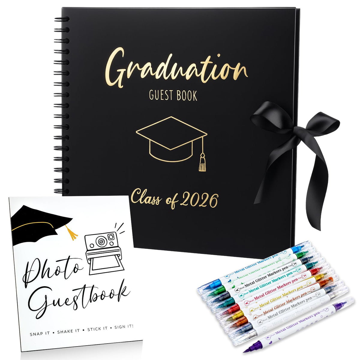 MotiMind graduation guest book cover featuring Class of 2026 for memories.