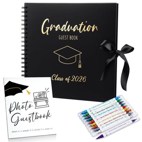 MotiMind graduation guest book cover featuring Class of 2026 for memories.