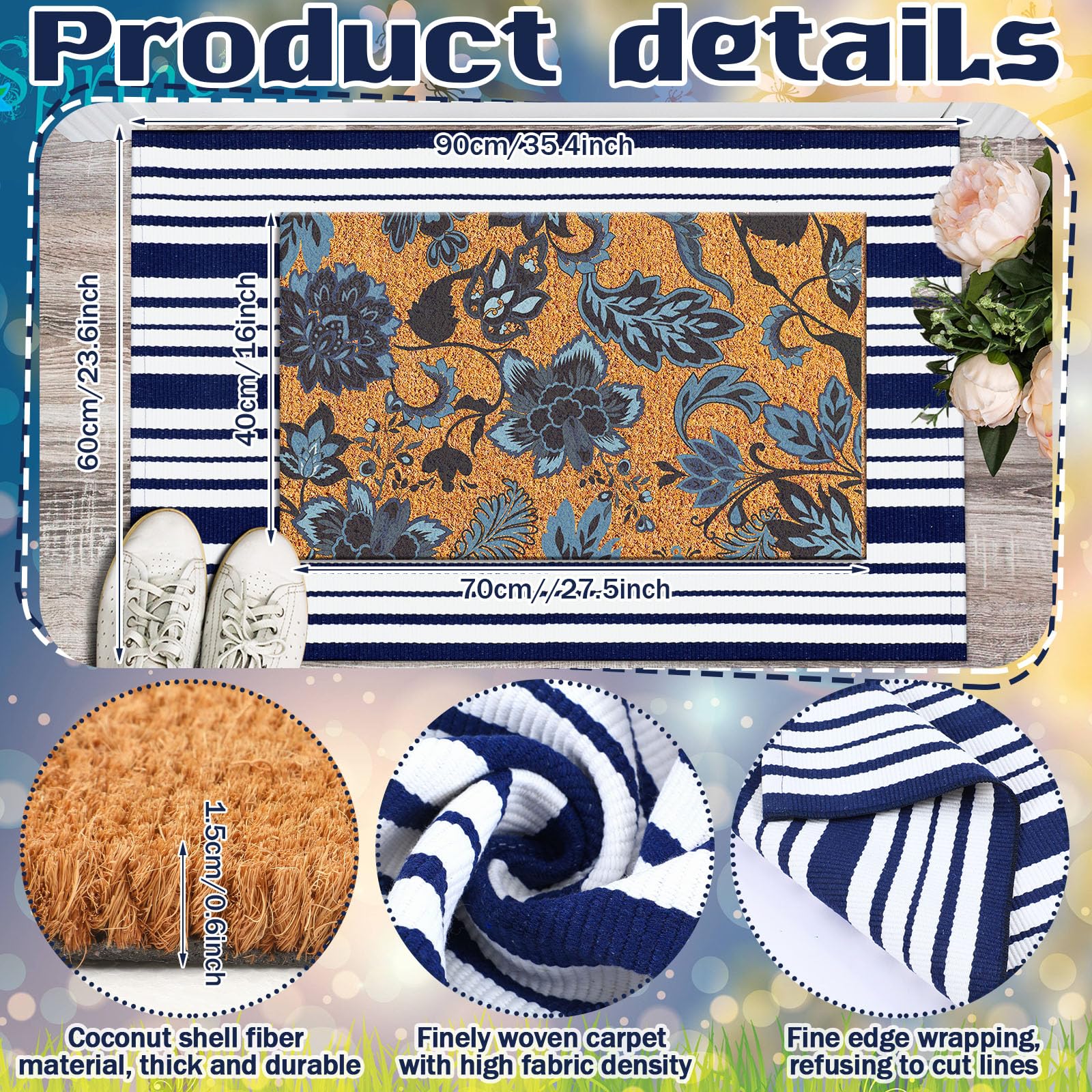 Moucuny layered front door mats create a stylish doorway for indoor and outdoor use