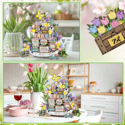 Moucuny spring tray decor freestanding brackets ensure easy display.