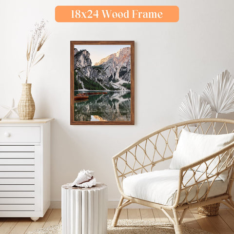 MOUDAMION distressed brown frame highlights rustic charm for wall displays.