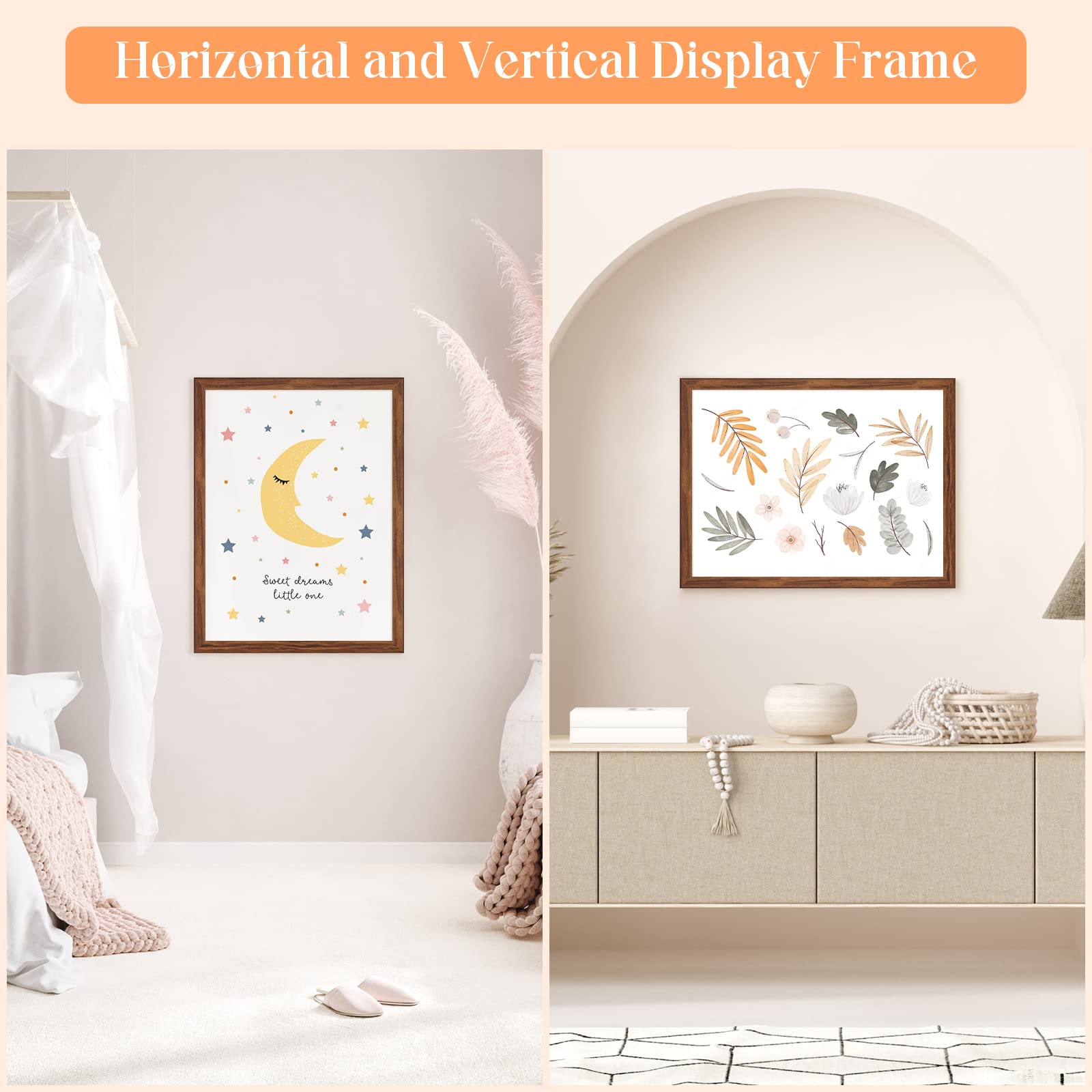 MOUDAMION wood-frame 18x24 back-loading design makes swapping images easy.