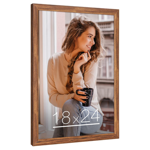 MOUDAMION wood-frame 18x24 front plexiglass protects photos with clear visibility.