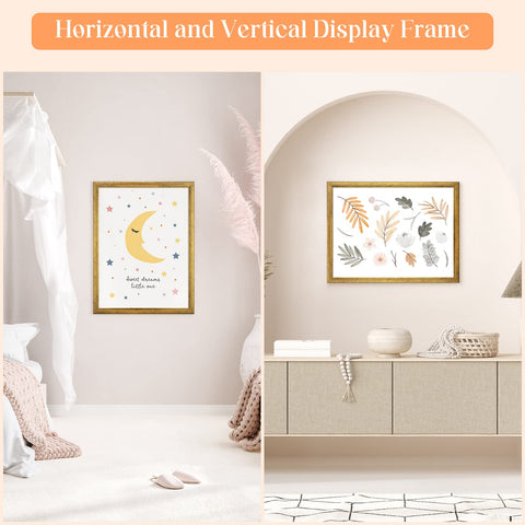 MOUDAMION gold wood frame used for horizontal 24x18 poster display.