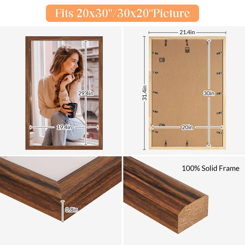 Shiny rustic MOUDAMION wood frame with durable construction and texture