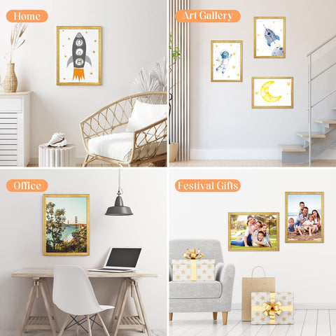 MOUDAMION vertical 12x16 display emphasizes portraits with timeless gold accents