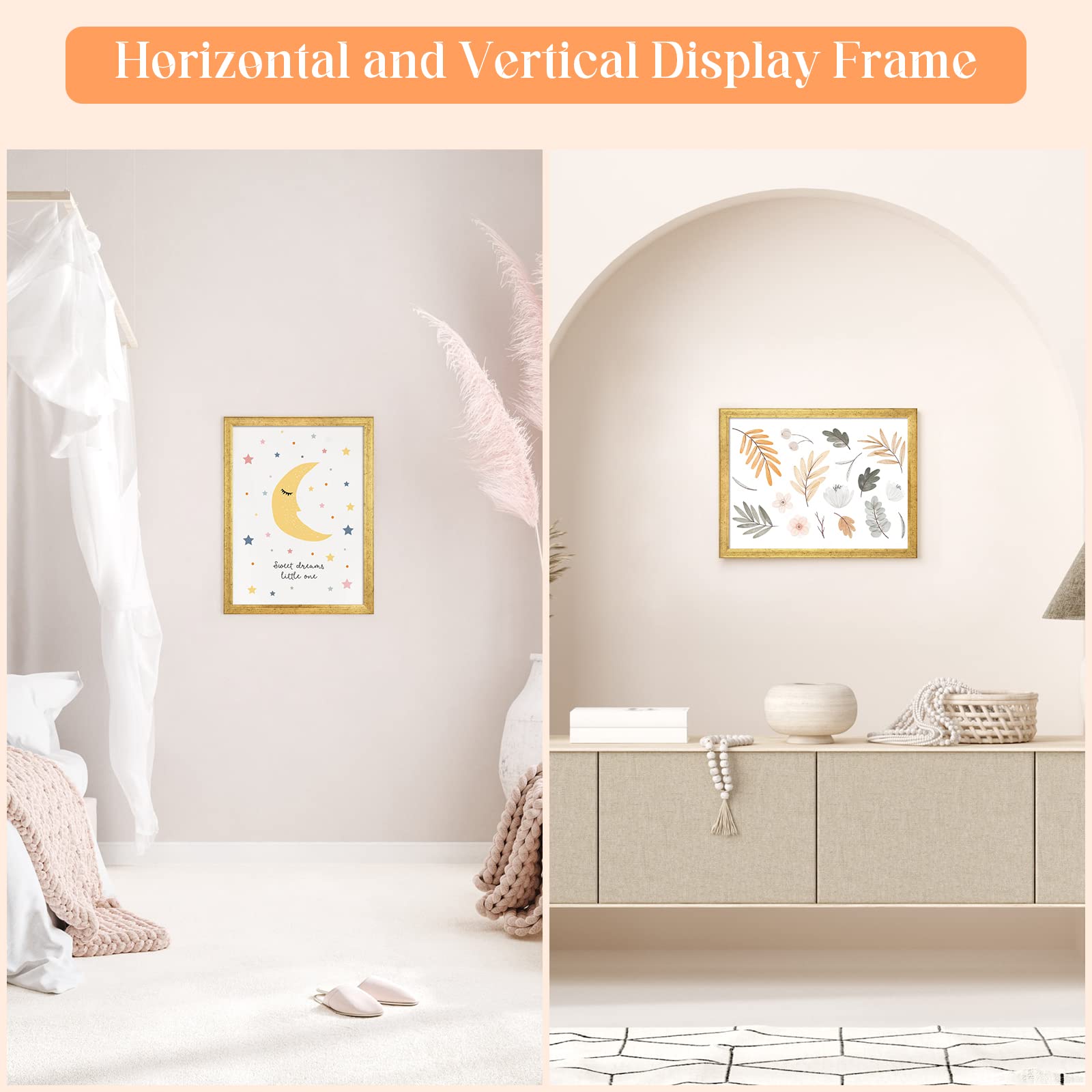 MOUDAMION 16x12 horizontal frame highlights posters with elegant natural finish