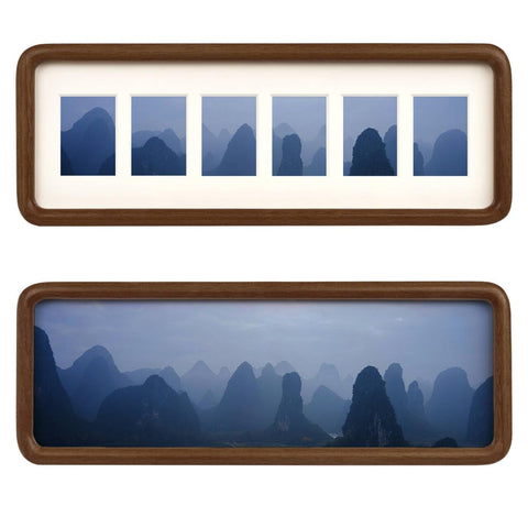 Moudra collage frame front view with multiple openings for versatile wall or desk display.