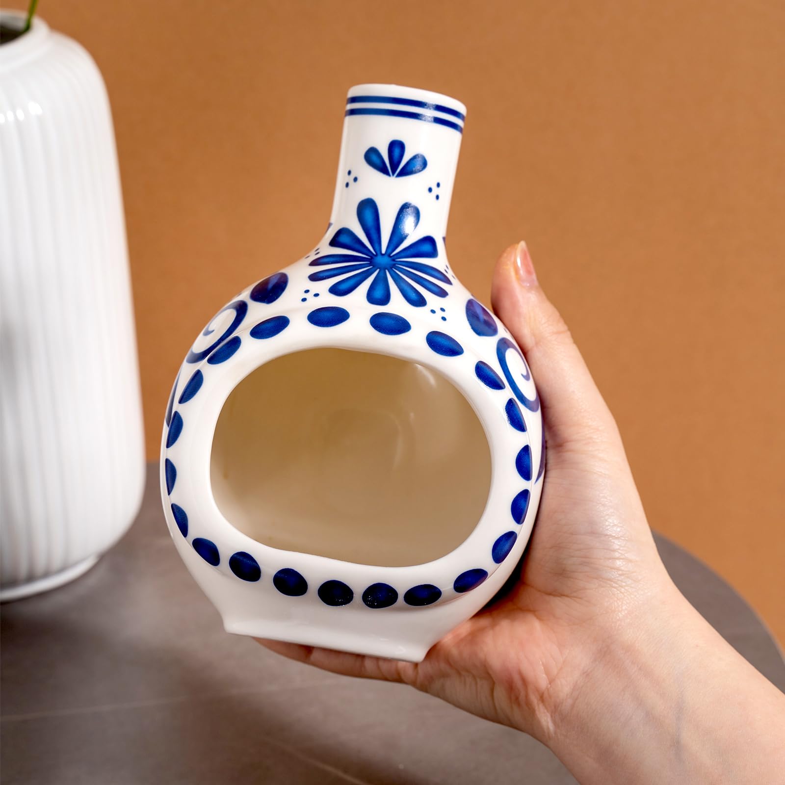 MOUGIGI Palo Santo Holder hand-painted Jingdezhen design enhances decor while burning sticks