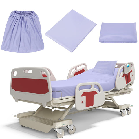 Moukeren 3pcs hospital bed sheets set with deep pocket fitted 36x84x14 for secure fit