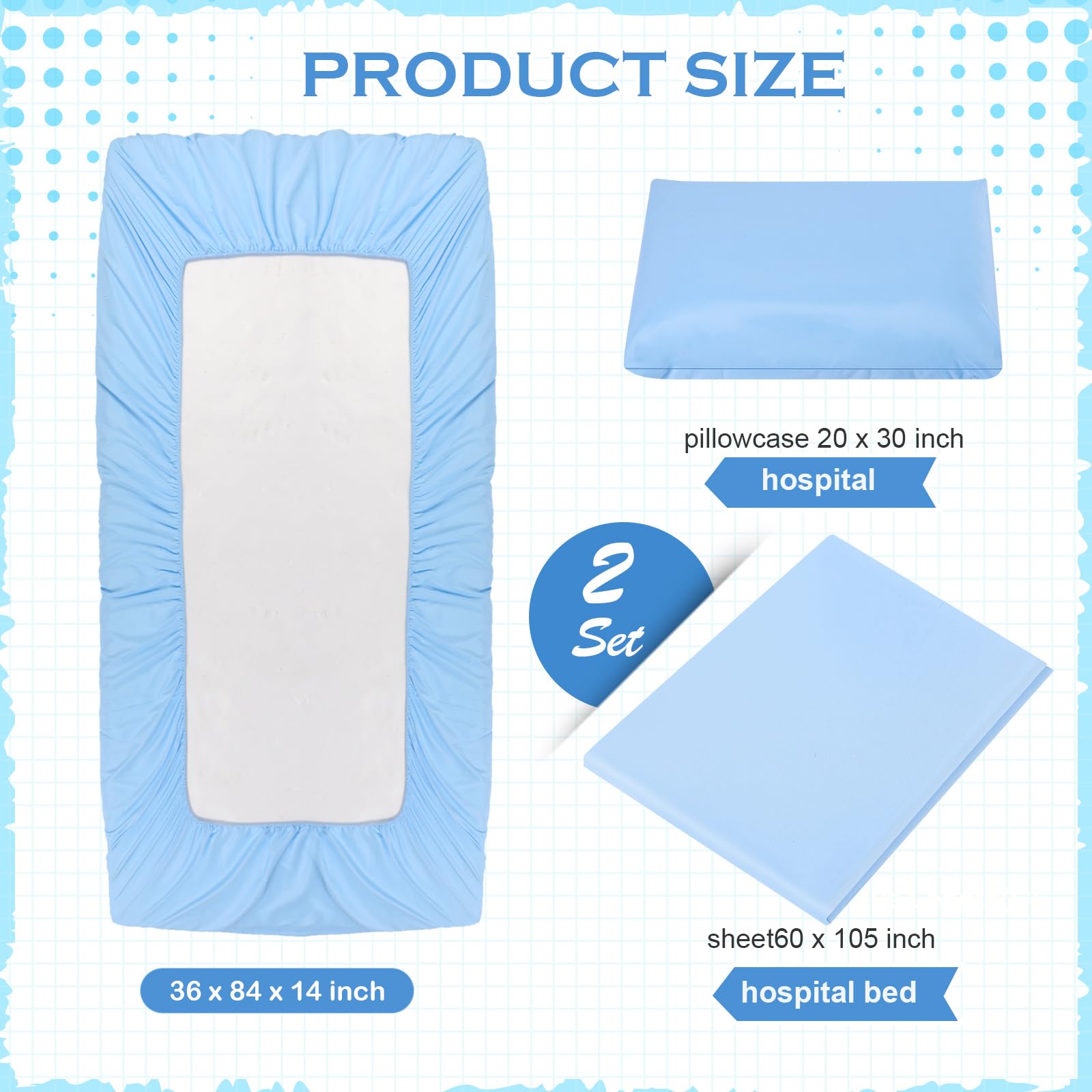 Moukeren fitted sheet with all-round elastic in blue, stays in place