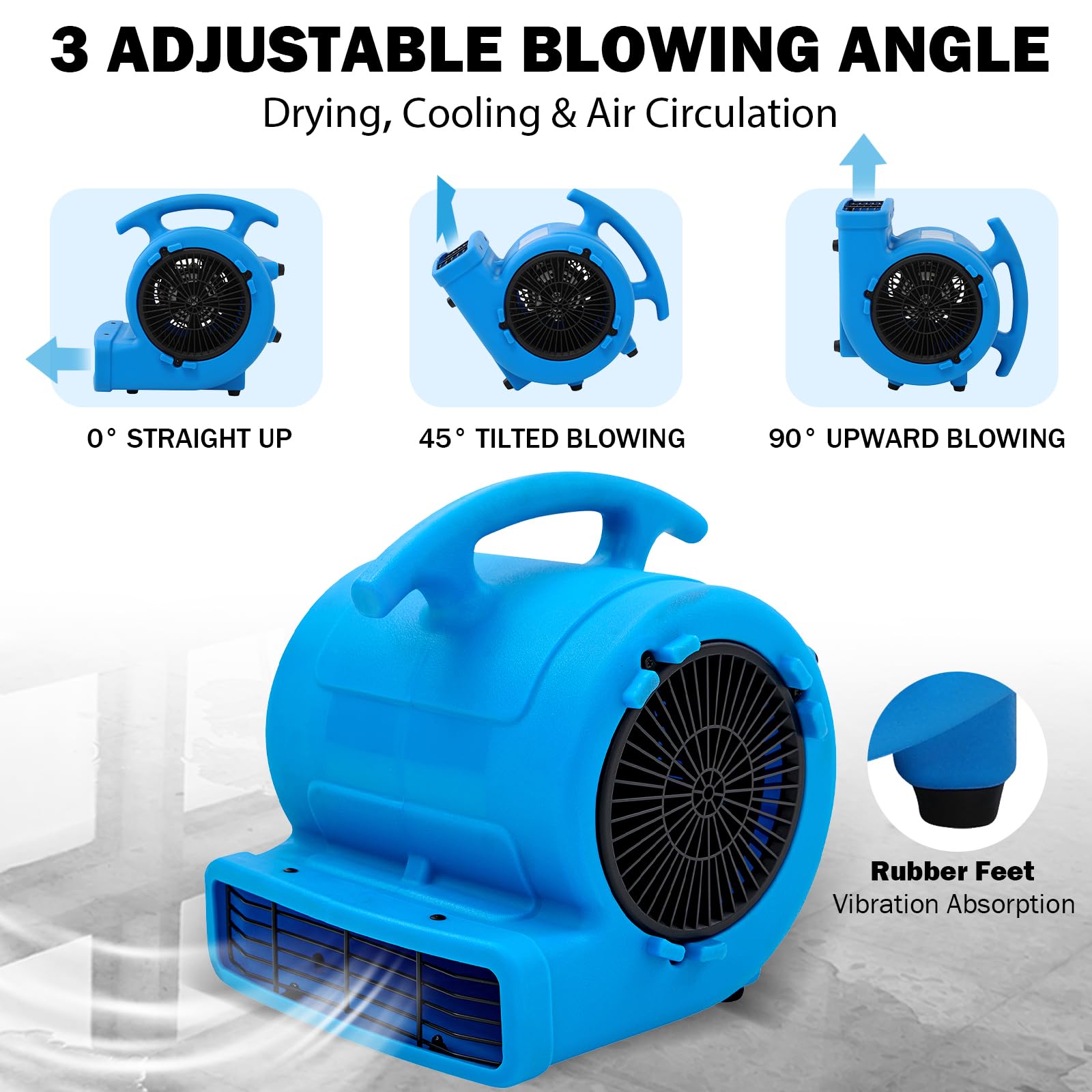 MOUNTO Air Mover 1000CFM drying floors efficiently
