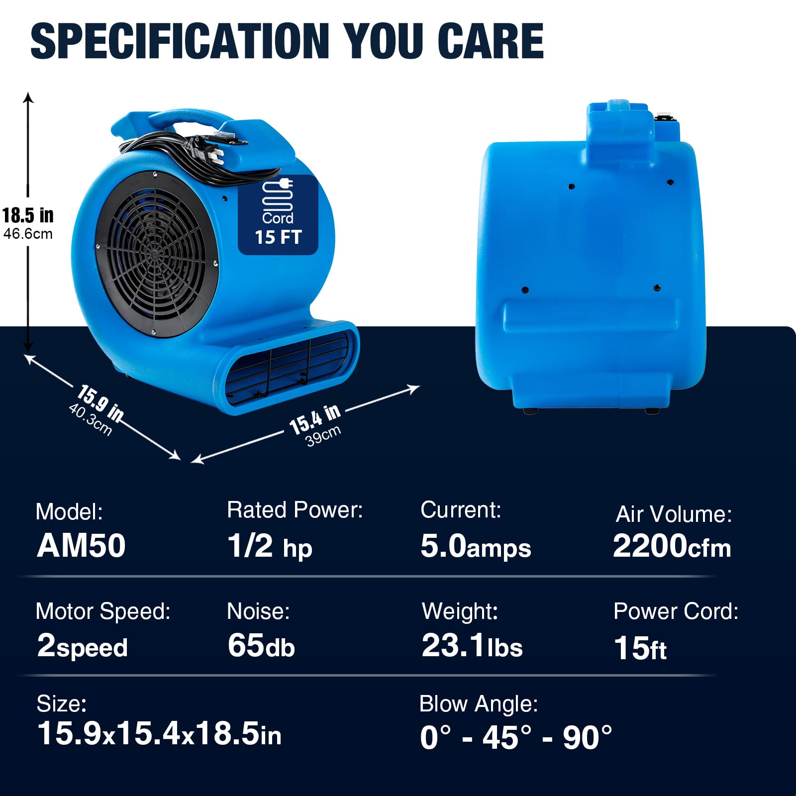 Mounto AM50 dual-speed control for versatile drying, cooling, and circulation tasks