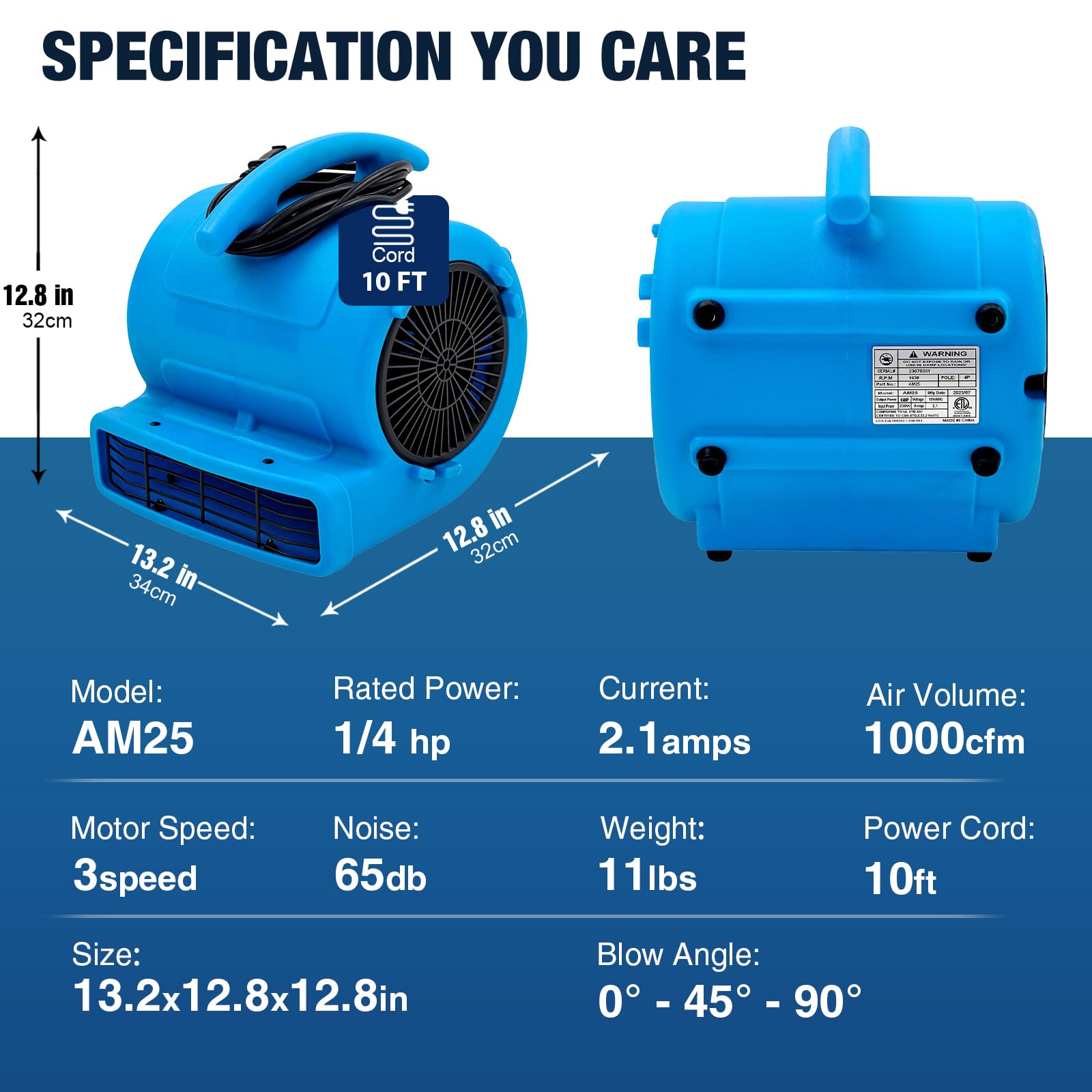 MOUNTO air mover roto-molded housing for durability