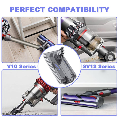 Mounzuikue packaging shows a trusted Dyson V10 replacement battery.