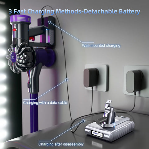 Mounzuikue Dyson V6 battery in use with extended runtime potential