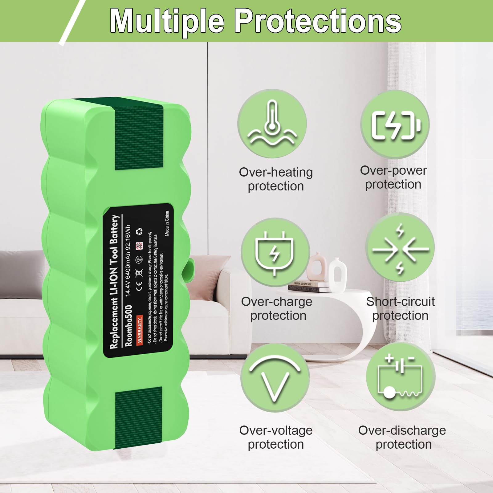Mounzuikue Roomba battery safety certifications ensure safe use