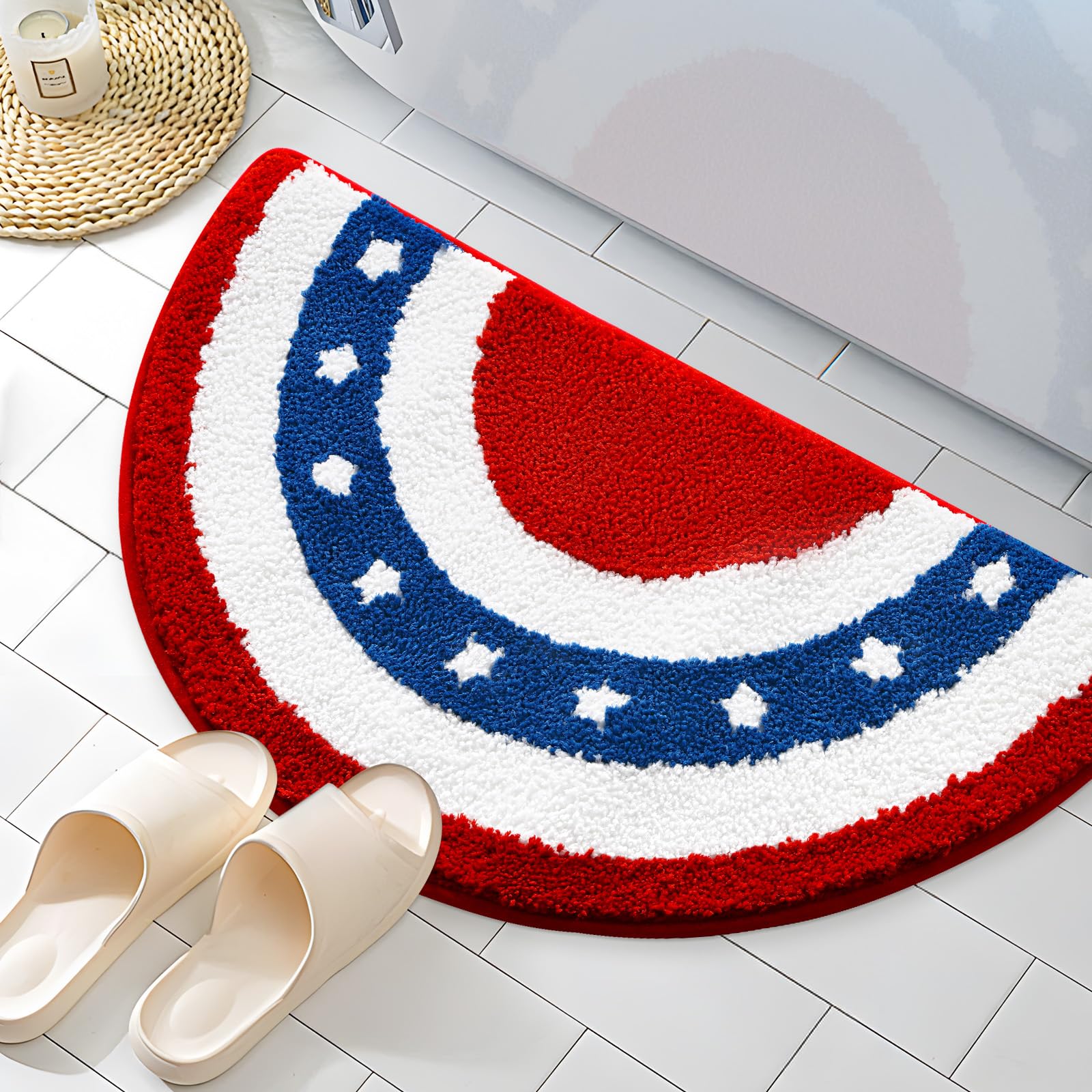 Moutina absorbent microfiber bath rug soaks up moisture quickly.