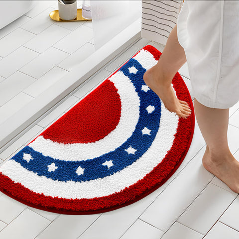 Moutina patriotic bath mat non-slip keeps bathroom safe and stylish.