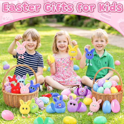 Easter party favors and classroom prizes featuring MOVINPE fluffy keychains