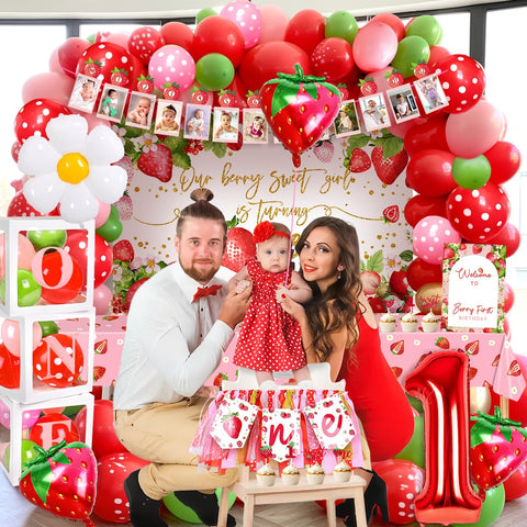 MOVINPE strawberry birthday milestone sign highlights key first-year moments