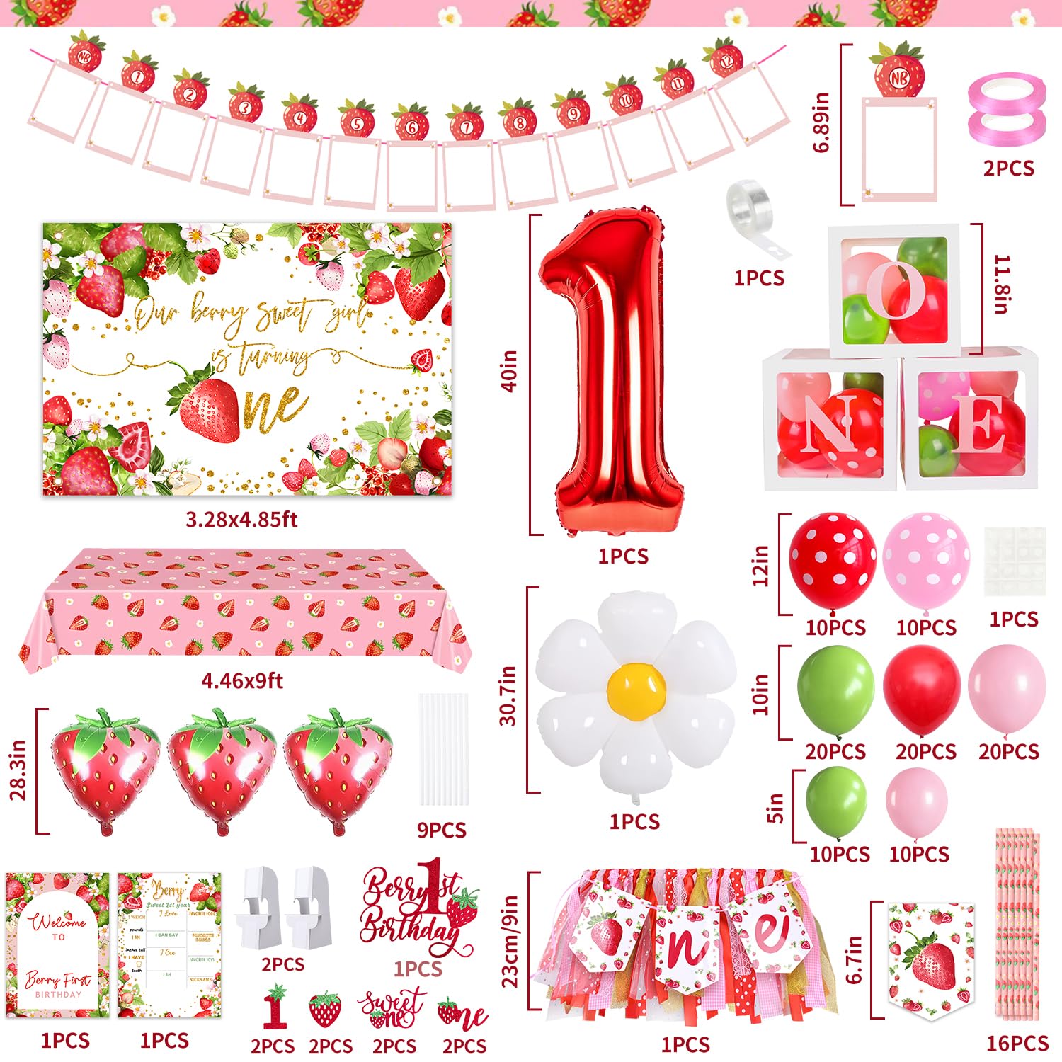 MOVINPE strawberry tablecloth provides spill-proof cover and vivid party color